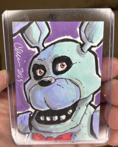 Drawing of a rabbit animatronic character from the film "Five Nights at Freddy's."